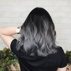 Unique color ideas for the best 22+ dark hairstyles #color #hairstyles #ideas #unique Grey Ombre Hair, Wavy Hairstyles Medium, Easy Hairstyles For Medium Hair, Silver Hair Color, Ombre Hair Color, Grey Hair Color