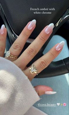 Perfect Grades, Ombre Chrome Nails, White Chrome Nails, Wedding Day Nails, Engagement Nails, Bridal Prep, White Chrome, Bride Nails