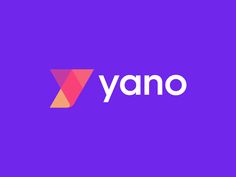 the yahoo logo is shown on a purple and pink background with an orange triangle in the center