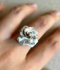 Anniversary Ring Paper Ring Rose band Rose Origami Paper | Etsy Papier Ring, Paper Wedding Anniversary Gift, Ring Paper, Ring Book, Anniversary Book, Delicate Stacking Rings, 1st Wedding Anniversary Gift, Etsy Engagement Rings, Book Rings