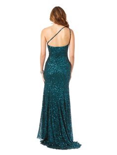 This is a one-shoulder beaded dress with a high slit and low back. Back zip Polyester mesh dress on stretch lining Professionally clean Imported Designed for a wedding guest, fancy gala party or prom. Fits true to size A-line fit friendly to your hips Model is 5'9 wearing a size 4 Premier Dress, Gala Party, Red Carpet Look, Unique Prom Dresses, Perfect Prom Dress, Beaded Gown, Long Gown, Beaded Dress, Couture Dresses