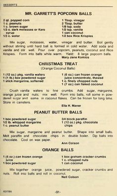 an old recipe for christmas balls with instructions