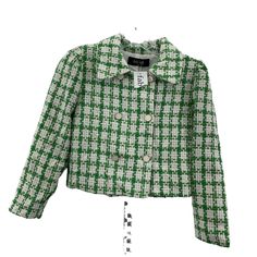 Fab'rik Green Tweed Blazer Xs Nwt Women's Basic Blazer Jacket - Brand: Fab'rik - Color: Green - Condition: New With Tags Box - Category: Women Women's Clothing Coats, Jackets & Vests - Department: Women - Size: Xs - Size Type: Regular - Outer Shell Material: Tweed - Type: Blazer - Style: Basic Jacket Sku: R140-Ems4sxsedqjr Spring Plaid Tweed Jacket With Long Sleeves, Trendy Fitted Tweed Outerwear, Spring Plaid Tweed Jacket, Fitted Trendy Tweed Outerwear, Fitted Tweed Outerwear, Trendy Style, Green Tweed Outerwear For Fall, Green Long Sleeve Tweed Outerwear, Spring Plaid Tweed Outerwear, Green Tweed Spring Blazer