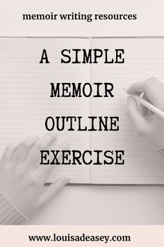 someone writing on a notepad with the words, a simple memory outline exercise in black and white