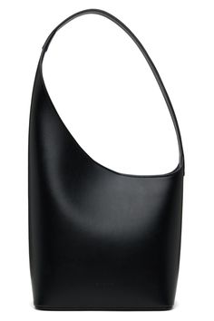 Aesther Ekme: Black Demi Lune Bag | SSENSE Luxury Evening Hobo Bag With Single Shoulder Strap, Contemporary Leather Shoulder Bag For Evening, Contemporary Leather Shoulder Bag For Office, Contemporary Black Formal Bags, Formal Tote Shoulder Bag With Single Strap, Formal Leather Shoulder Bag With Single Strap, Sleek Structured Soft Leather Shoulder Bag, Accessories For Women, Patch Pocket