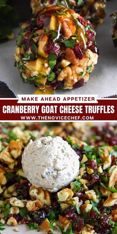 cranberry goat cheese truffles with walnuts and green onions are the perfect appetizer for any holiday gathering