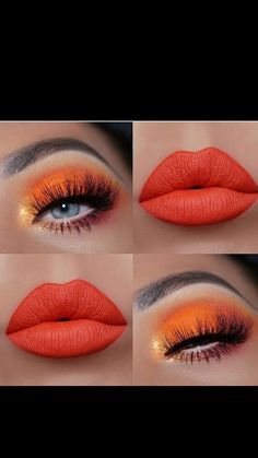 Orange Eyeshadow, Apply Eyeshadow, Unique Makeup