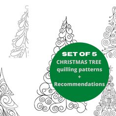 the christmas tree quilting patterns and decorations are featured in this set of 5 instructions