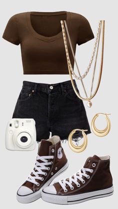 Outfit Boards, Preppy Summer Outfits, Fasion Outfits, Casual Preppy Outfits, Trendy Outfits For Teens, Cute Lazy Day Outfits, Brown Outfit, Cute Preppy Outfits, Trendy Summer Outfits