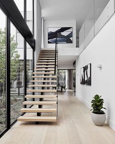 Journal - Sync Interior Design Examples, Escalier Design, Minimal Interior Design, Interior Minimalista, Interior Stairs, Modern Staircase, Minimalism Interior, Staircase Design