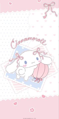 a pink and blue card with an image of a bunny holding a baby's diaper