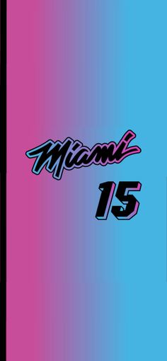 the back side of a pink and blue shirt that says, miami's 15