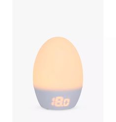 an egg shaped light with the word b o written on it's front side