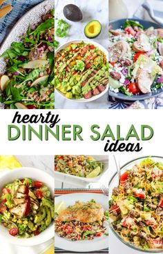 healthy dinner salad ideas with text overlay