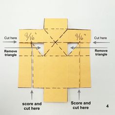 the instructions for how to make an origami box that is cut into pieces