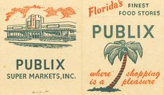 an old florida postcard with the words publix and super markets in it