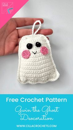 a crochet bag with the text free crochet pattern fun in the ghost decoration