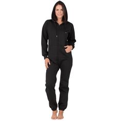 Joggies are the ultimate one piece jumpsuit. Hoodies and pockets add style to soft, thick sweatshirt fleece. Ideal for walking the dog on the chilly mornings, enjoying a bonfire while camping, movie nights and a go-to favorite for easy, comfortable travel! Flattering on both men and women, these gender-neutral One Piece boast an inclusive size chart - making them a perfect fit for all bodies! Black Winter Sweats, Comfortable Black Winter Sweats, Winter Tracksuit With Side Pockets For Loungewear, Winter Loungewear Tracksuit With Side Pockets, Comfy Black Sweats For Winter, Black Long Sleeve Onesie For Fall, Comfortable Black Sweats For Leisure, Cotton Jumpsuits And Rompers With Side Pockets For Lounging, Cotton Jumpsuits With Side Pockets For Lounging