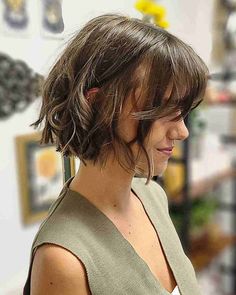 51 Best Textured Bob Haircut Ideas Messy French Bob, French Bob With Fringe, Curly Asymmetrical, Bob Haircut Ideas, Trendy Bob Hairstyles, Haircut Inspo, Short French, Choppy Bob Haircuts, Bob Cuts