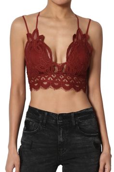 PRICES MAY VARY. Women's Padded Lace Bralette: Chic crochet design with scalloped edges, perfect for modern, bohemian styles. Cross Straps & Stretchy Smocked Back Crop Top: Offers adjustable comfort and a perfect fit, ideal for festival wear or casual outings. Versatile & Breathable Bra Top: Easily pairs with jeans or skirts, making it suitable for summer festivals, beach days, or casual weekends. Floral Crochet Detailing Cami: Adds a touch of romance and femininity, enhancing any wardrobe with Bra Tops Lace, Crochet Bra Free, Bra Crop Top, Crochet Bra, Padded Bralette, Lounge Lingerie, Crop Top Bra, Scalloped Trim, Scalloped Lace