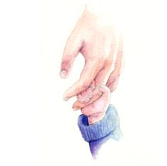 a drawing of two hands holding each other's fingers, with one hand on the other