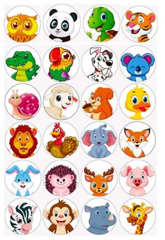 an animal sticker sheet with many different animals