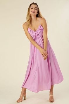 Lavender Maxi Dress, Ruffles Pattern, Under Your Spell, Beautiful Maxi Dresses, Stylish Jeans, Dress With Ruffles, Trendy Collection, Feminine Dress, Comfy Sweaters