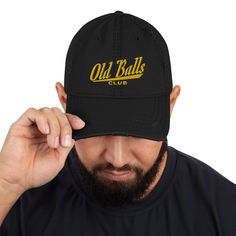 Men's 40th Birthday Est 1981 Old Balls Club Member Distressed Dad Hat Expand your headwear collection with this fashionable dad hat. With a slightly distressed brim and crown fabric, it'll add just the right amount of edge to your look. For a quick and easy outfit pair it with slacks, your favorite jeans, and a sports tee. * 100% pre-shrunk cotton twill * Soft crown * 6 sewn eyelets * 6 stitched rows on the brim * 6-panel unstructured cap with a low profile * Seamed front panel without buckram * Distressed Hat, Sailor Hat, Spike Lee, Sports Tee, Easy Outfit, Sport T-shirts, Embroidered Hats, Sports Tees, Dad Hat