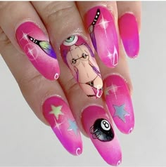 Krocaine Nails, Body Nail Art, Rave Nails, Acrylic Nail Designs Coffin, Hippie Nails, Cool Makeup Looks