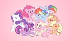 a bunch of little ponys that are sitting together