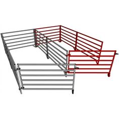 Rite Farm Products 10-foot 5/8 inch long by 5-foot 3 1/4 inch wide 6-rail add-on stall kit. Connects directly to another 5X10 full kit or add-on stall kit. Includes 3 of our 5-foot-long aluminum panels and one aluminum 58-inch-long Texas made gate. Stall is 40 inches tall overall. Features heavy duty 1-inch square welded aluminum tubing. Designed to be added onto with more add-on kits and shade canopy kits so this system can grow as your flock or herd does. Our panel clamp system makes it safe a Feed Room Ideas, Feed Room Ideas Barn, Feed Room, Gate Wheel, Farm Products, Gate Hinges, Shade Canopy, Panel Systems, Dog Kennel