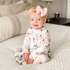 Millie's Dusty Rose Bamboo Zipper Ruffle One-Piece Footie | Caden Lane Personalized Newborn Outfit, Caden Lane, Nursing Pillow Covers, Personalized Swaddle, Newborn Accessories, Personalized Sweater, Cuddling On The Couch, Personalized Throw Pillow, Dry Air