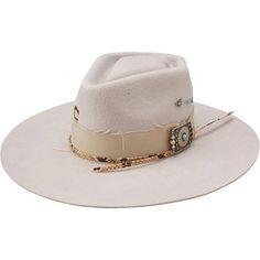 Made in Mexico Presenting the Spear Point Wool Felt Rancher Fedora Hat from Charlie 1 Horse. With its raw edge brim and an eye-catching arrowhead crown detail, this hat harmoniously combines a classic look with contemporary style. The distressed fabric band and faux snakeskin band overlay offers a Southwestern flair suitable for any occasion. Approx:4 1/4" Long Oval Arrowhead Crown4" Flat Brim Made of:100% Wool Felt Made In MexicoFirm/Stiff BodyTonal Distressed Fabric Hat BandFaux Snakeskin Band Felt Design, Style Savvy, Cowgirl Hats, Felt Hat, Hat Band, Cowboy Hat, Western Style, Leather Band, Turquoise Stone