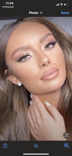 Engagement Picture Makeup Ideas, Pale Skin Glam Makeup, Makeup Ideas For Green Eyes Full Face, Soft Matte Eye Makeup, Classy Formal Makeup, Baby Shower Glam Makeup, Bridal Angel Makeup, Makeup Ideas Soft Glam, Pagent Makeup Ideas