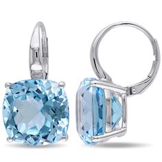 These glittering Leverback Earrings are crafted in lustrous white gold and feature two sky-blue topaz gemstones studded in a square motif for giving a bold and elegant look. Give yourself a glamorous look with these trendsetting earrings. Enhanced with a high polish finish, these dazzling earrings are the perfect addition to any jewelry collection. The earrings arrive in a beautiful gift box and are ready for gifting.Timeless Classics - Embracing the latest styles is important to us, but turning Fine Jewelry Light Blue Earrings For Formal Occasions, Light Blue Fine Jewelry Earrings For Formal Occasions, Formal Light Blue Fine Jewelry Earrings, White Gold Topaz Gemstone Earrings, Formal Cushion Cut Aquamarine Jewelry, White Gold Earrings With Blue Topaz And Diamond Accents, Formal White Gold Earrings With Blue Topaz, White Gold Blue Topaz Gemstone Earrings, Formal Topaz Earrings With Prong Setting