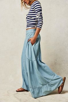 Shop our We The Free Dawn On Me Wide-Leg Jeans at FreePeople.com. Boho clothing for the creative spirit- free worldwide shipping. Ropa Y2k, Collection Clothes, Color Pants, Flared Sleeves Top, Backless Crop Top, Solid Color Pants, All Jeans, Pant Sets, Blue Fits