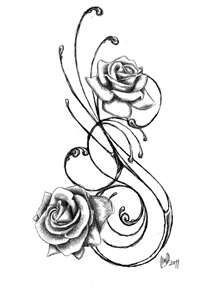 a tattoo design with roses on it