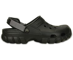 Off road or around town, this clog is ready for adventure. It has all the comfort you expect from Crocs, with our Croslite™ foam cushion. You also get an adjustable heel strap so you can get a more secure fit, as well as a more aggressive and rugged outsole pattern. Free shipping on qualifying orders. Crocs Loafers, Crocs Men, Canvas Slip On Shoes, Crocs Clogs, Womens Clogs, Black Slip Ons, Leather Slip Ons, Strap Heels, Off Road