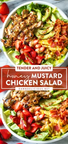 HONEY MUSTARD CHICKEN SALAD Honey Mustard Chicken Salad, Mustard Chicken Salad, 2023 Meals, Main Dish Salad Recipes, Plats Healthy, Honey Mustard Chicken, Mustard Chicken, Chicken Salad Recipe, Salad Recipes For Dinner