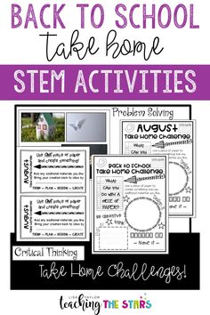 STEM Take Home Challenge for Back to School/August is a challenge your students and families will love. You can use this Back to School STEM Activity with your elementary students for on-site learning, distance learning, or blended learning. Students will create something using a single piece of paper. This challenge will get your students thinking critically and creatively! You can share this challenge on your Google Classroom or send home the printables. Math Project Based Learning, Project Based Learning Math, Steam Ideas, Back To School Classroom, Special Education Activities