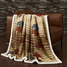 Roam Free Sherpa Throw | Your Western Decor Western Bedspreads, Rustic Throw Blanket, Western Blankets, Faux Hair, Western Rustic, Ombre Design, Home On The Range, Western Homes, Cooling Blanket