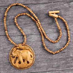 Hand Crafted Wood Necklace Indian Jewelry - Elephant Fortune | NOVICA #india #travel #supportartisans #supporthandmade #alwayshandmade #empower #explore #novica Dancing Pendant, Wood Jewelery, Elephant Pendant Necklace, Necklace Indian, Elephant Necklace, Wood Necklace, Modern Necklaces, Wood Pendant, Hand Crafted Gifts