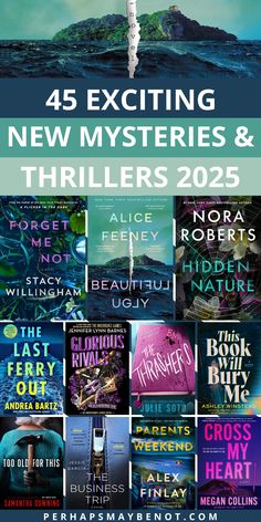 an advertisement for the new mystery series, which includes four books and two other titles