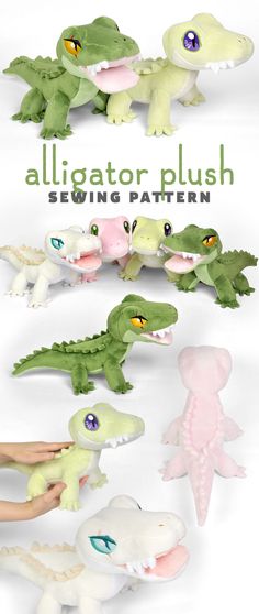 the alligator plush sewing pattern is easy to sew and can be made in any size