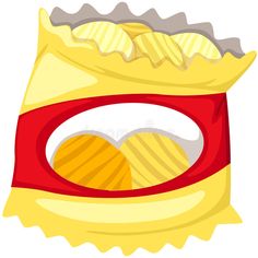 a bag of potato chips on a white background royalty illustration