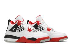 The Air Jordan 4 Retro OG Fire Red 2020 (PS) is a stylish and iconic sneaker from the Jordan brand. Featuring a clean white colorway and the famous Fire Red nickname, these sneakers are perfect for pre school boys and girls. With their retro design and high-quality construction, these shoes are a must-have for any [...] Zoom 2k, Nike Sb Blazer, Low Air Jordan 1, Jordan 10, Jordan 8, Jordan 2, Nike Dunk High, Jordan 4 Retro, Air Jordan 6