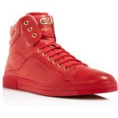 Brand New And Comes In Original Box And Perfect Condition. These That Zazaaaaaa Fr (Size 11) Red Leather High-top Sneakers With Rubber Sole, Designer Leather High-top Sneakers With Red Sole, Luxury Red High-top Custom Sneakers, Luxury Red High-top Sneakers, Designer High-top Lace-up Sneakers With Red Sole, Designer Custom Sneakers With Red Sole, Designer High-top Sneakers With Red Sole, Luxury Custom Sneakers With Red Sole And Calf Leather, Designer Calf Leather Sneakers With Red Sole