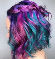 Womenswear Shoes, Blonde Streaks, Vivid Hair Color, Rainbow Hair Color, Bright Hair Colors, Coloured Hair, Hair Color Purple, Pretty Hair Color, Pinterest Hair