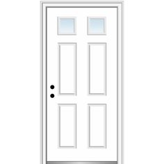 a white door with two glass panels