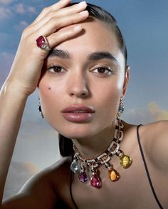 Solange Smith, Jewelry Campaign, Jewelry Product Shots, Back Chain, Aquamarine Gem, Colored Gemstones, Beauty Shots, Jewelry Model, Jewelry For Her